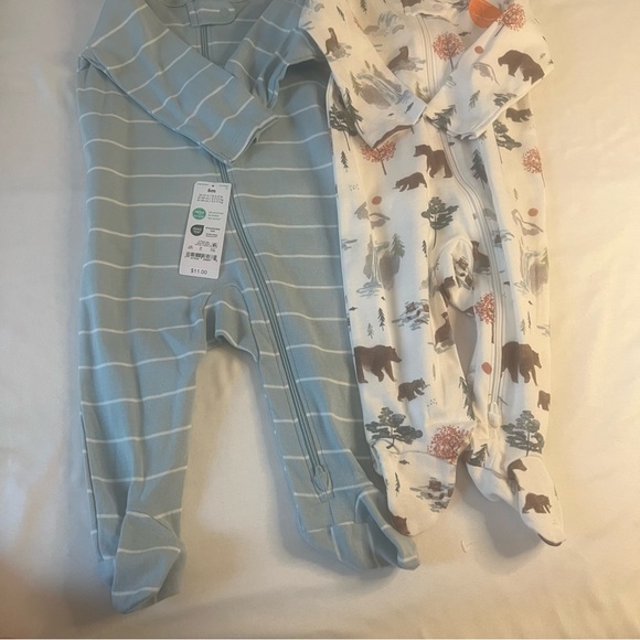 Carter's Kids Pajamas - Blue Stripes and White Bear Forest - Picture 2 of 4